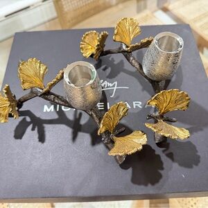 Michael Aram ginkgo butterfly Candle Holders new with box